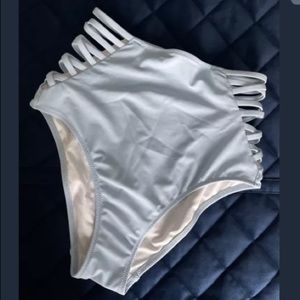 Victoria’s Secret blue high waist cut out swim xs